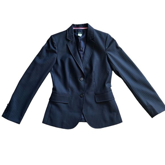 J. Cree | Striped Wool Blazer, Size 2 - Picture 3 of 10